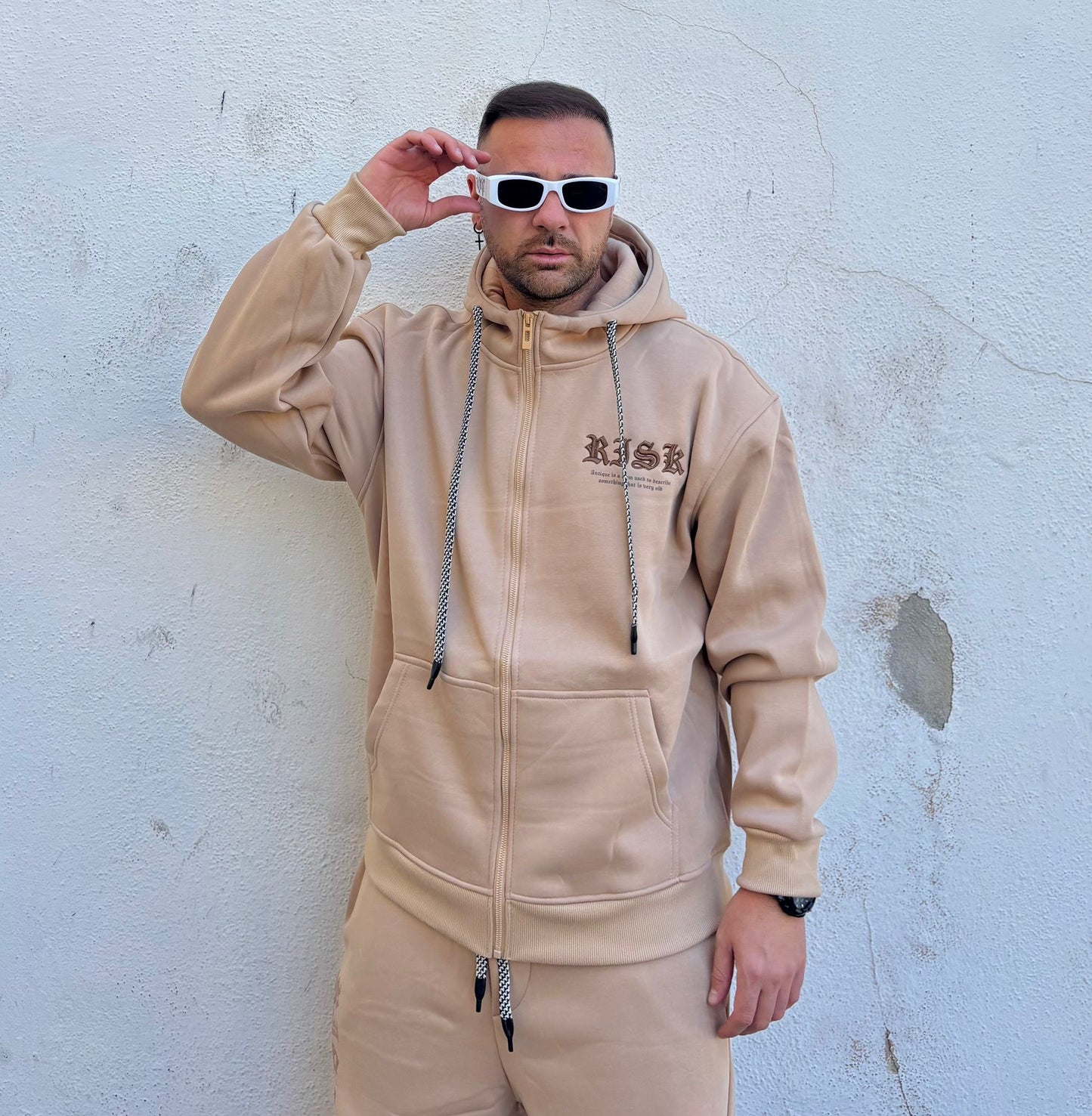 Tuta con Zip beige