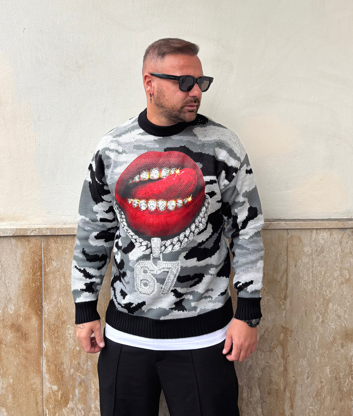Maglione bocca 👄 Militare
