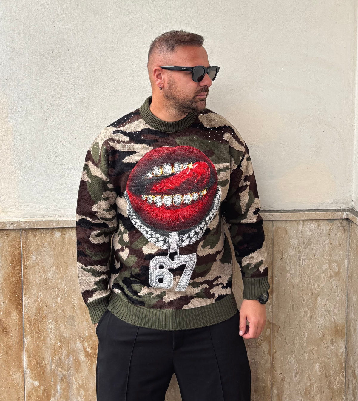 Maglione bocca 👄 Militare