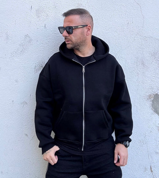 Felpa black con zip