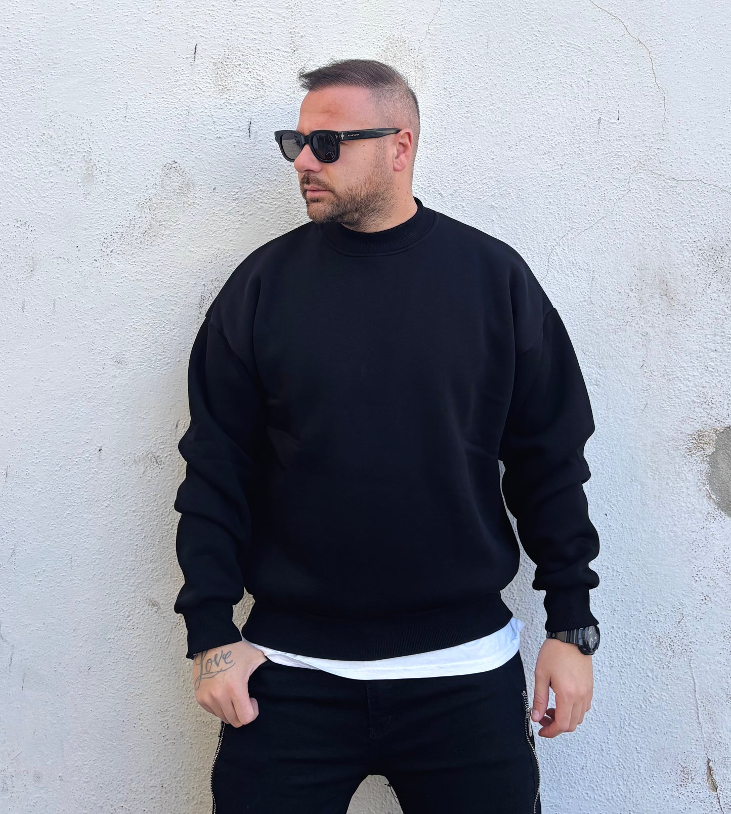 Felpa basic girocollo