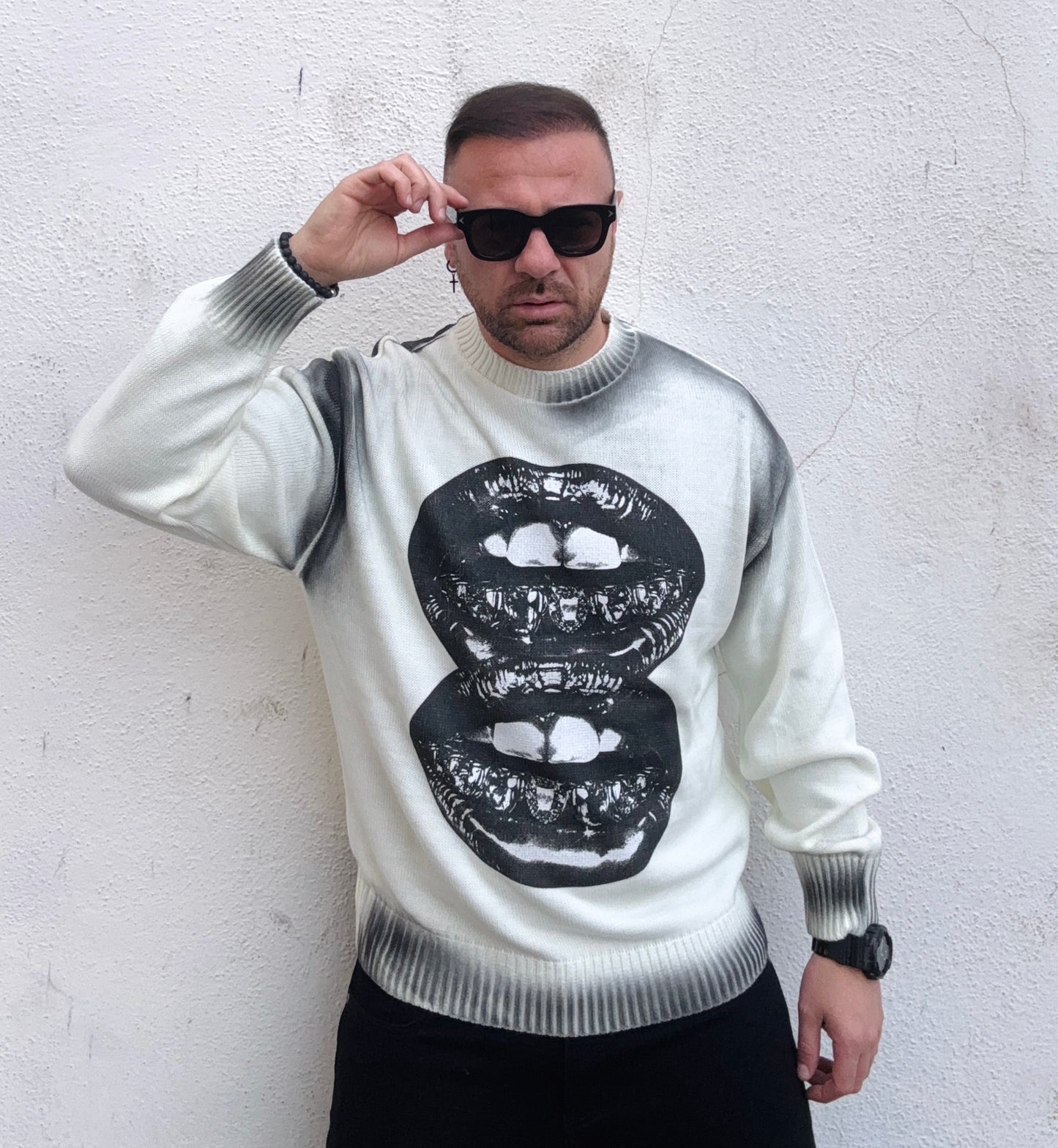 Maglione bocca white